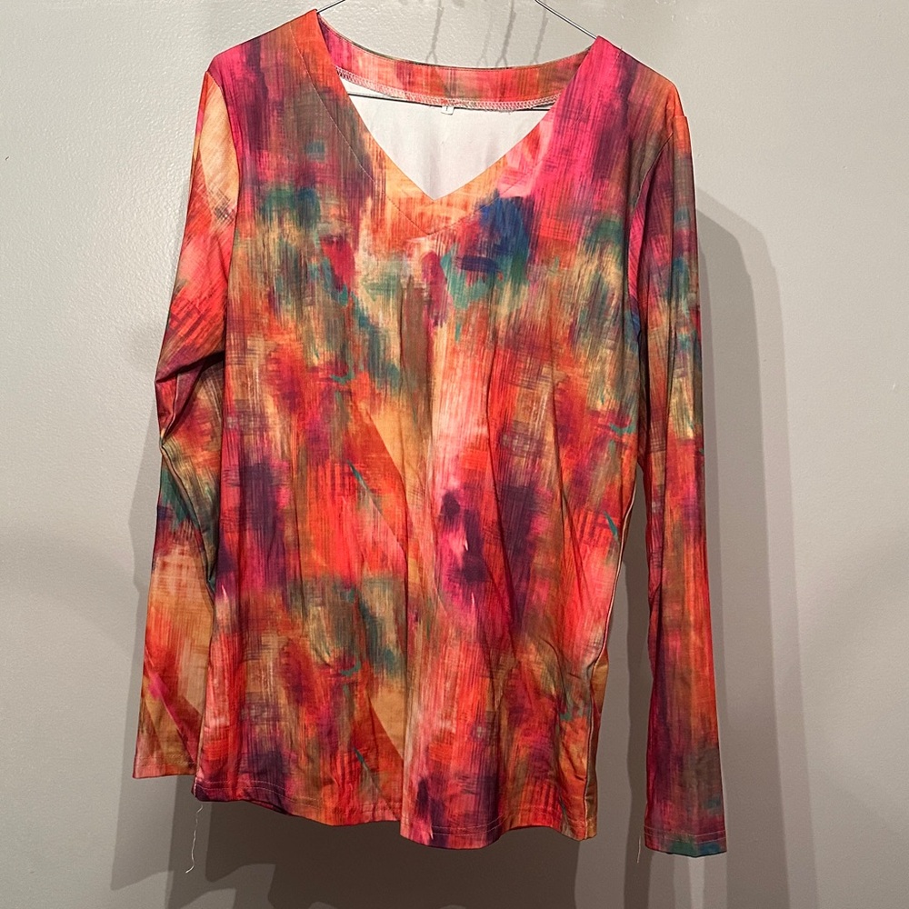 Colorful Long Sleeve Women's Top